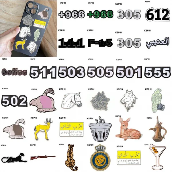 Saudi Arabia Mobile Phone 3M Sticker Badge Metal Pin Broooches Pins
