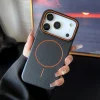 📱 **ملمس الجلد جراب آيفون المغناطيسي المطفي بتصميم قشرة الليتشي** 🌸
