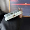 📱 **ملمس الجلد جراب آيفون المغناطيسي المطفي بتصميم قشرة الليتشي** 🌸