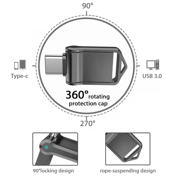 Xiaomi Mini 2TB Flash Drive USB 3.0 Fast Type C Pen Drive Memory Stick High Speed Data 512GB For Computers Phone PC Fast U Disk